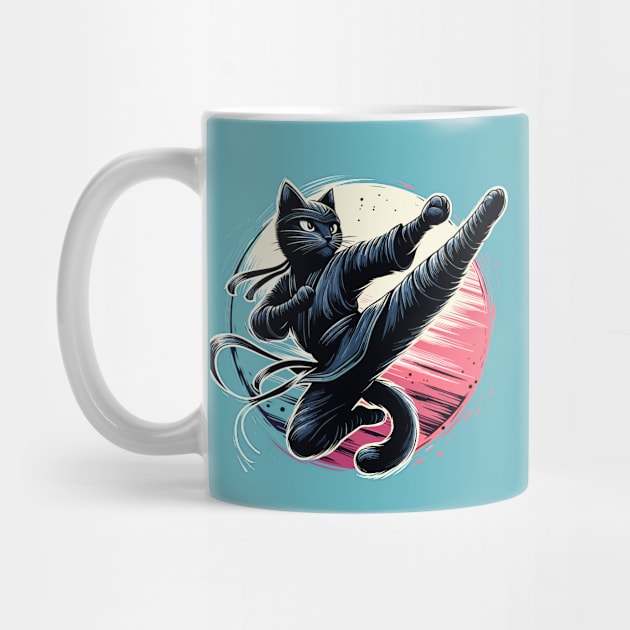 Ninja Cat Jump Kick by Genbu